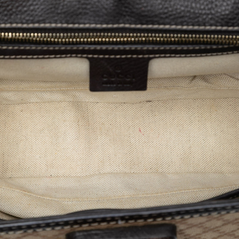 Medium Diamante Canvas New Bamboo Satchel - Image 4