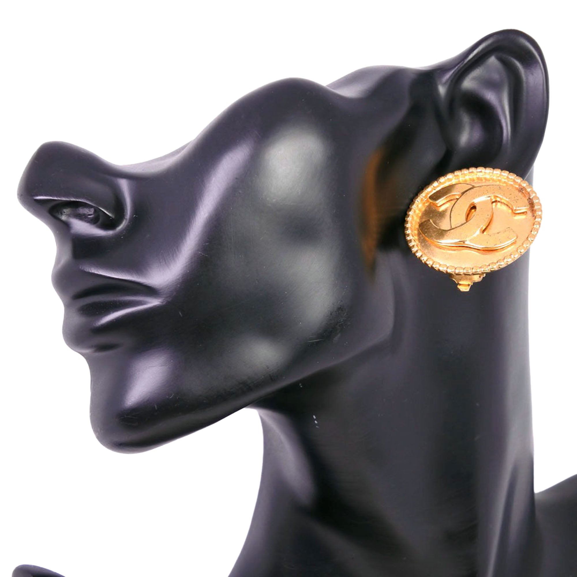 CC Gold Plated Round Clip On Earrings - Image 7