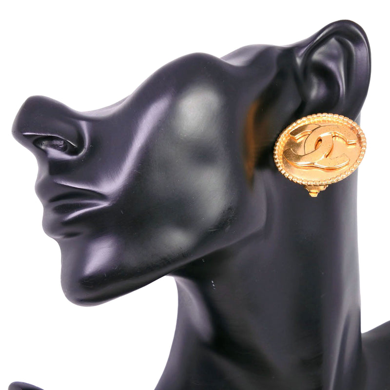 CC Gold Plated Round Clip On Earrings - Image 7