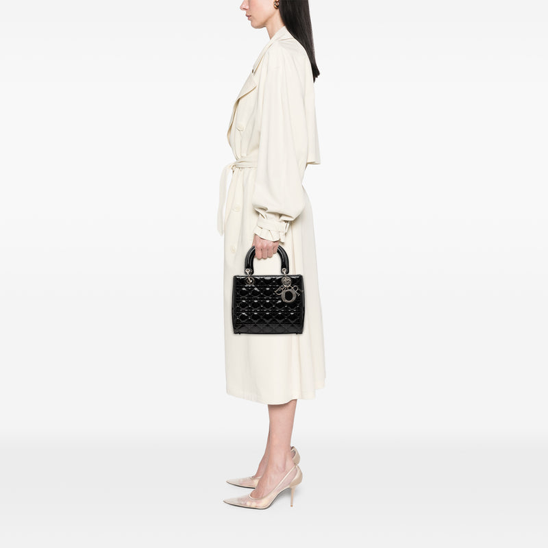 Medium Patent Cannage Lady Dior - Image 6
