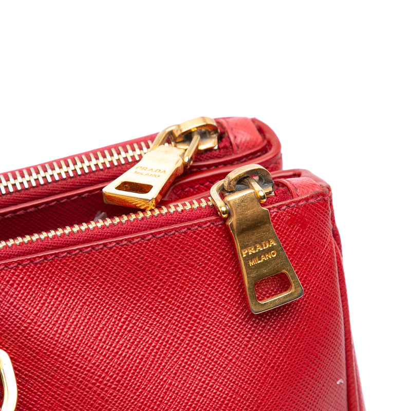 Large Saffiano Lux Galleria Double Zip Satchel - Image 9