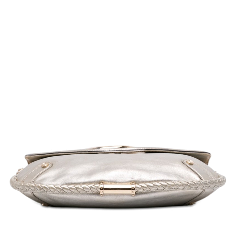 Medium Metallic Calfskin Britt Tassel Flap Shoulder Bag - Image 3
