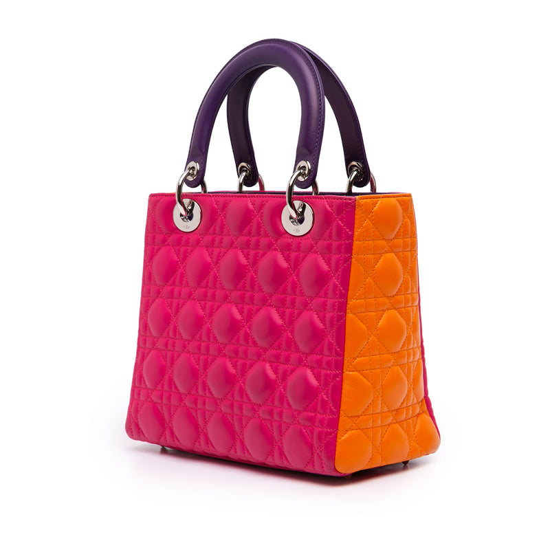 Medium Tricolor Lambskin Cannage Lady Dior - Image 2