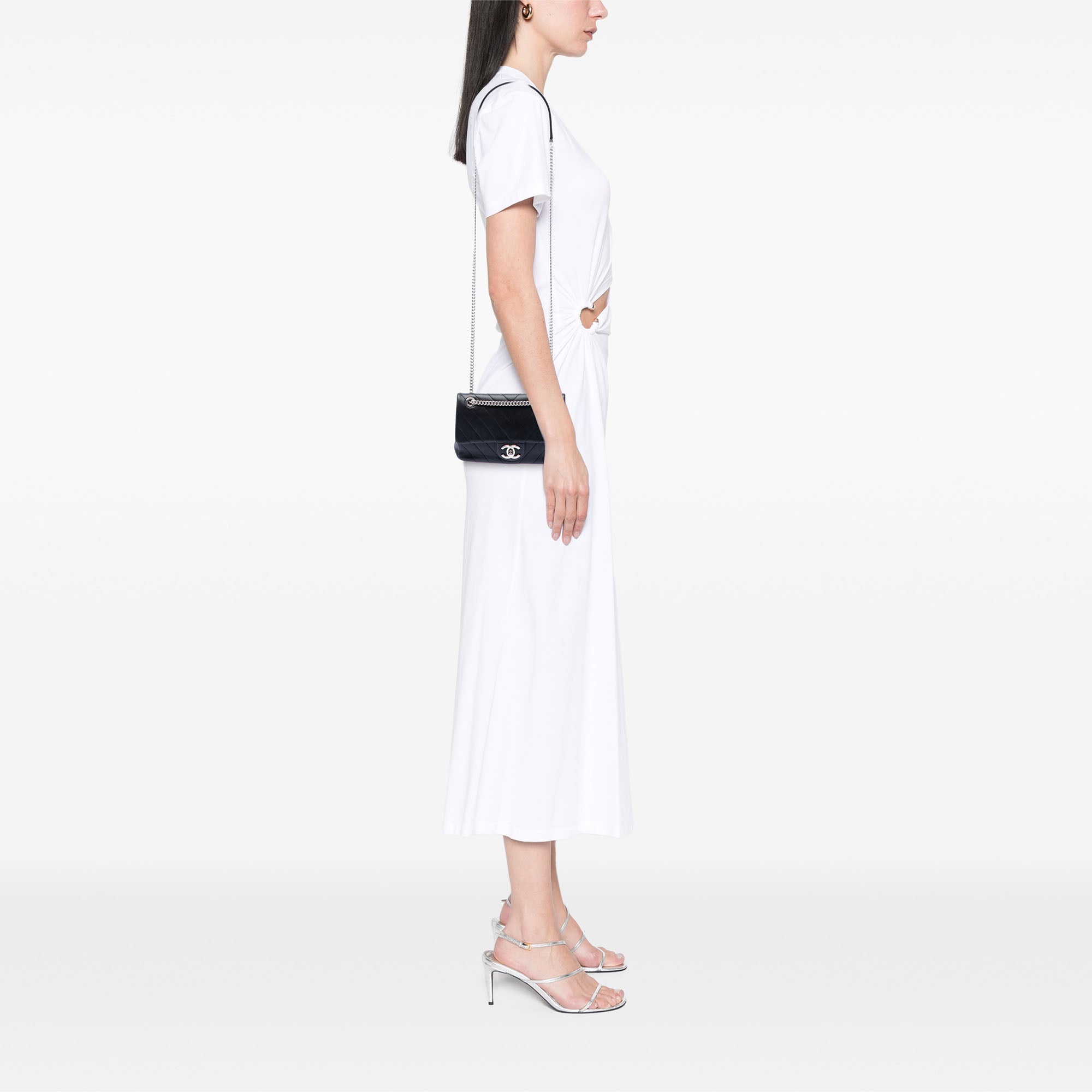 Mini CC Chevron Calfskin Single Flap - Image 6