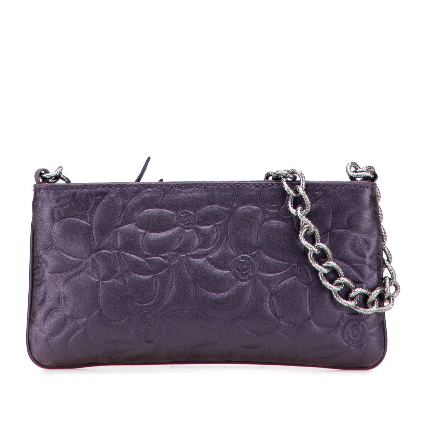 Embossed Lambskin Camellia Chain Pochette - Image 1