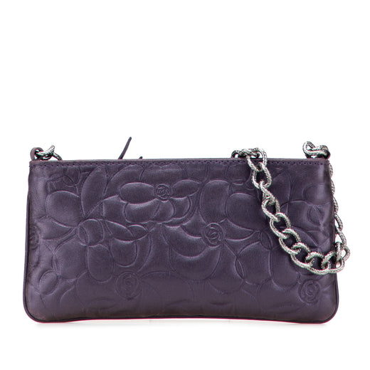 Embossed Lambskin Camellia Chain Pochette - Image 1