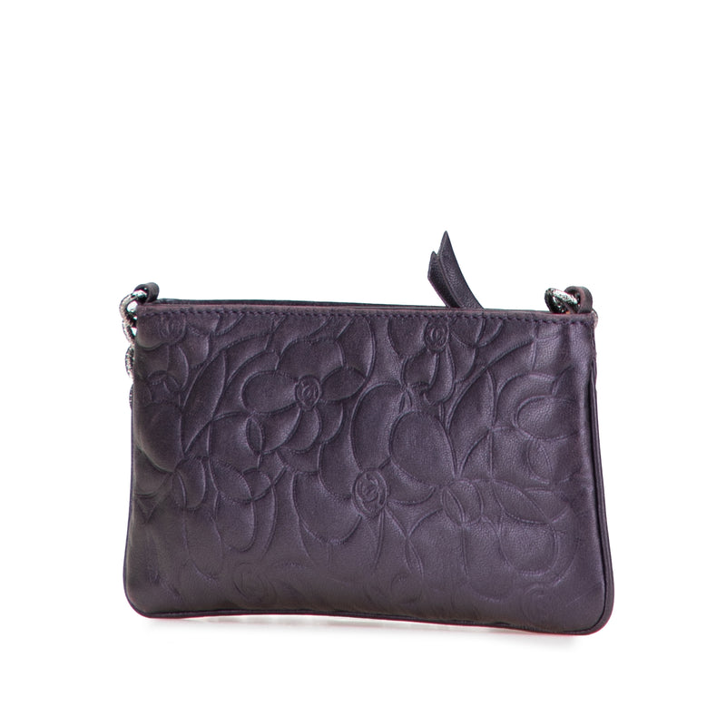 Embossed Lambskin Camellia Chain Pochette - Image 2