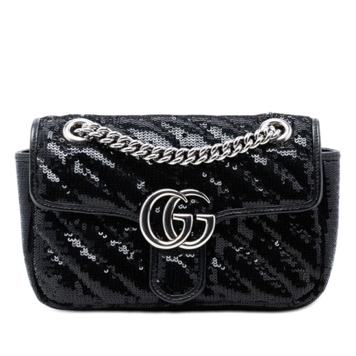 Small GG Marmont Matelasse Diagonal Sequin and Leather Torchon Shoulder Bag - Image 1