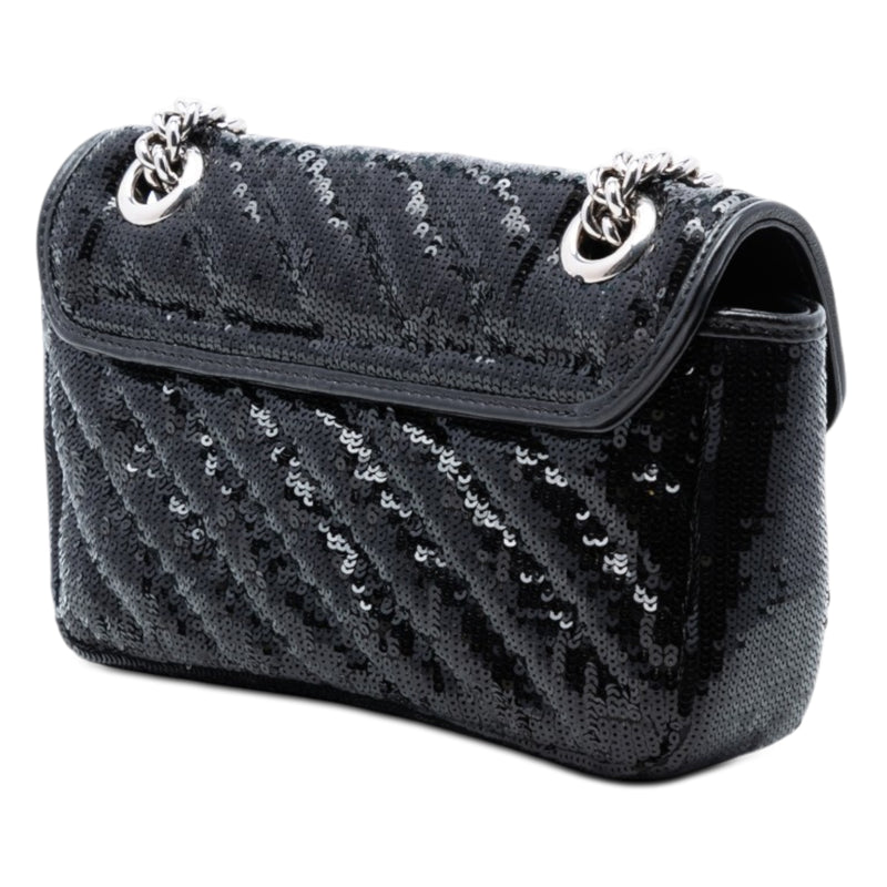 Small GG Marmont Matelasse Diagonal Sequin and Leather Torchon Shoulder Bag - Image 2