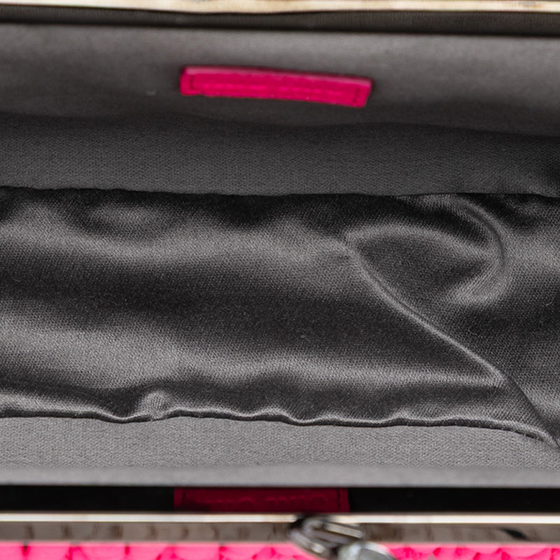 Matelasse Nappa Kiss Lock Frame Clutch - Image 4