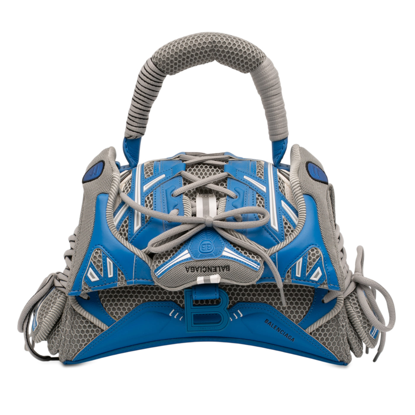 Small Faux Leather and Mesh Sneakerhead Top Handle Bag - Image 1