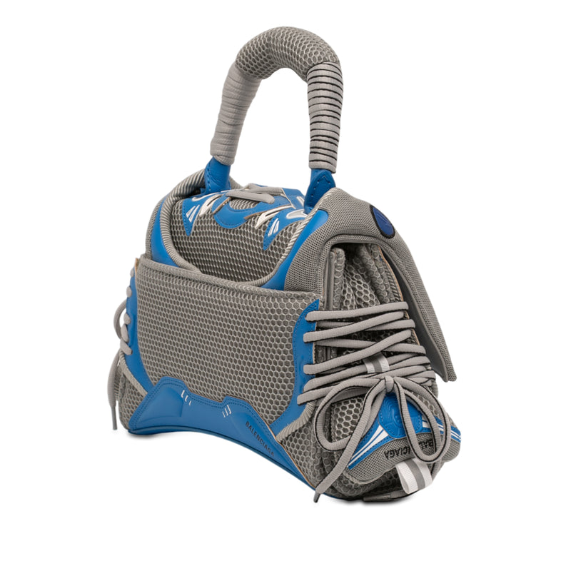 Small Faux Leather and Mesh Sneakerhead Top Handle Bag - Image 2