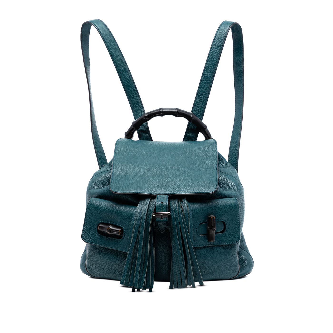 Leather Bamboo Tassel Backpack - Image 1
