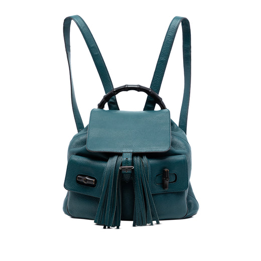 Leather Bamboo Tassel Backpack - Image 1