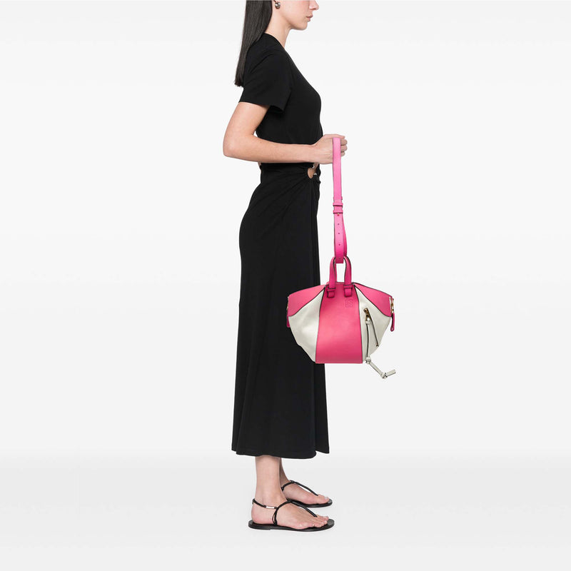 Small Bicolor Calfskin Hammock Bag - Image 7