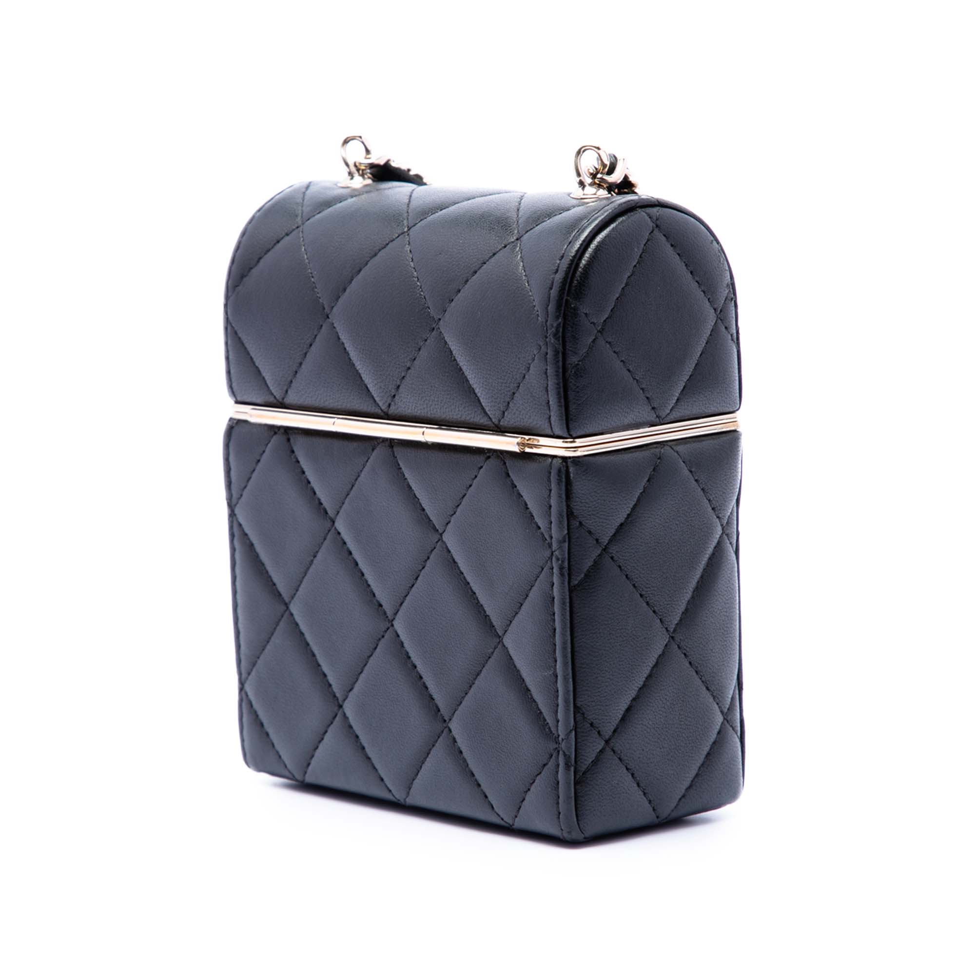 Small Quilted Lambskin Box With Chain - Image 2