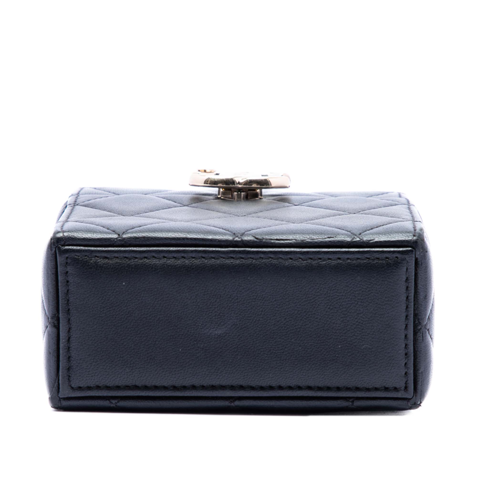 Small Quilted Lambskin Box With Chain - Image 3