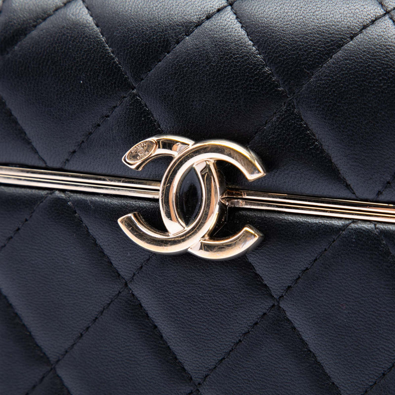 Small Quilted Lambskin Box With Chain - Image 5