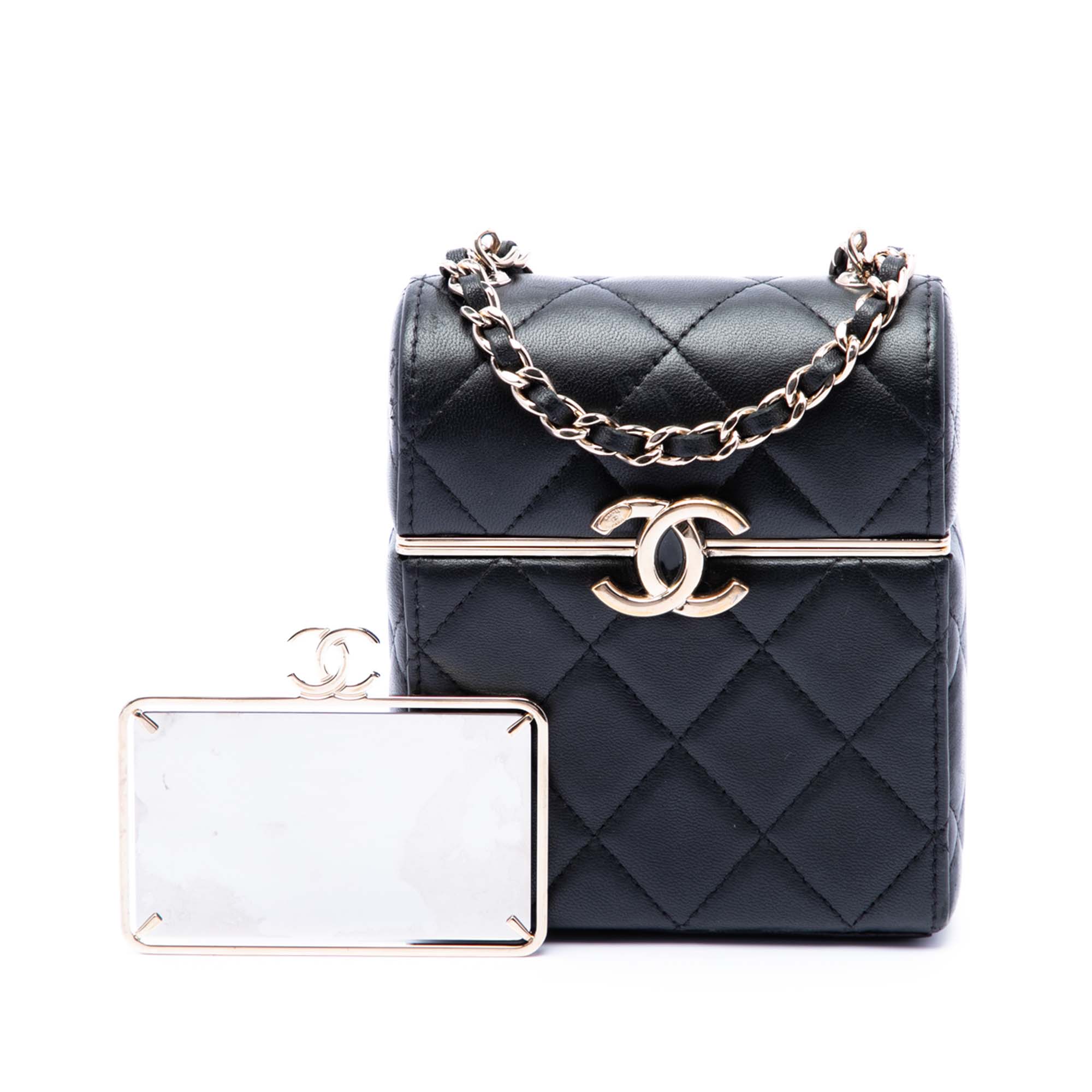 Small Quilted Lambskin Box With Chain - Image 7