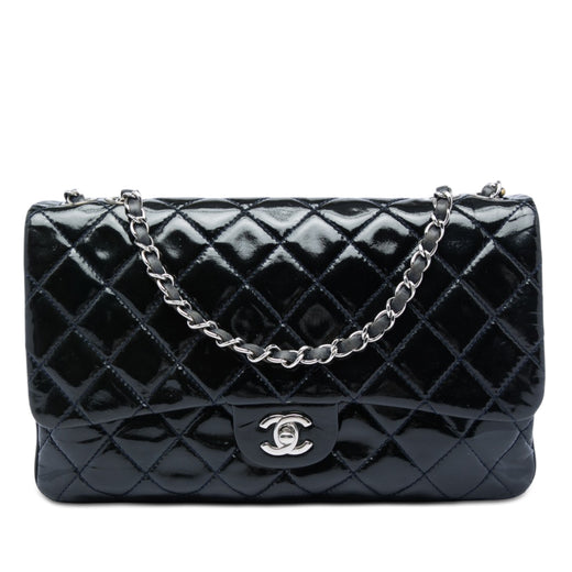 Jumbo Quilted Patent 3 Compartment Flap - Image 1