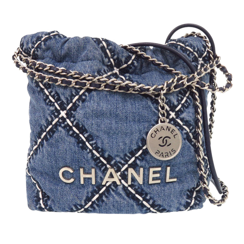 Mini Denim Stitched 22 Handbag
