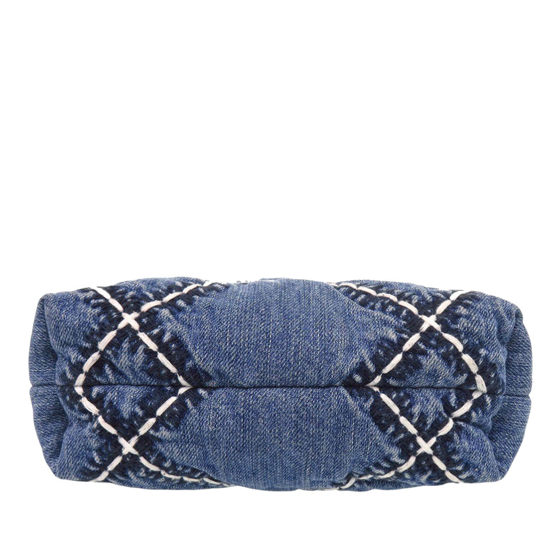 Mini Denim Stitched 22 Handbag - Image 3