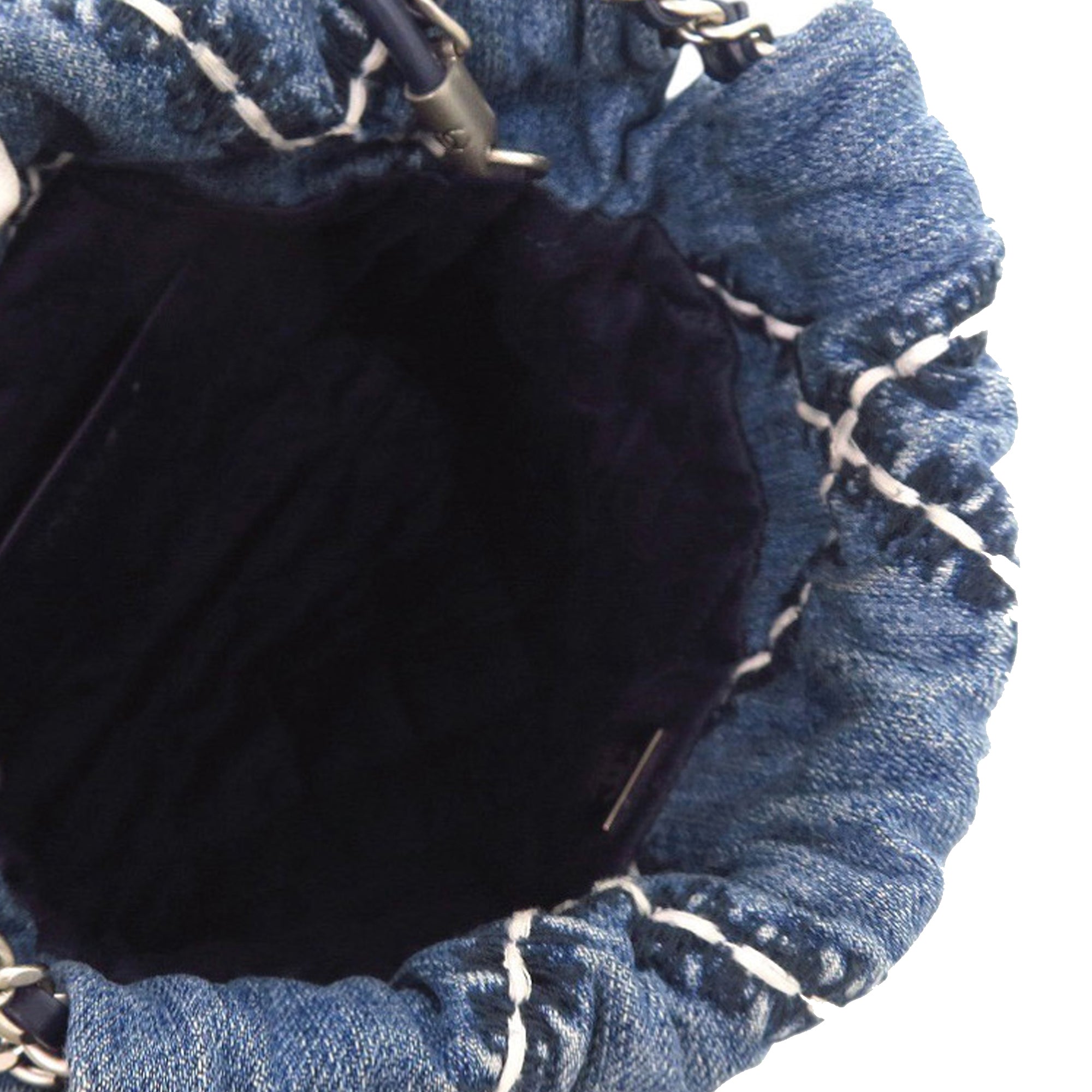 Mini Denim Stitched 22 Handbag - Image 4