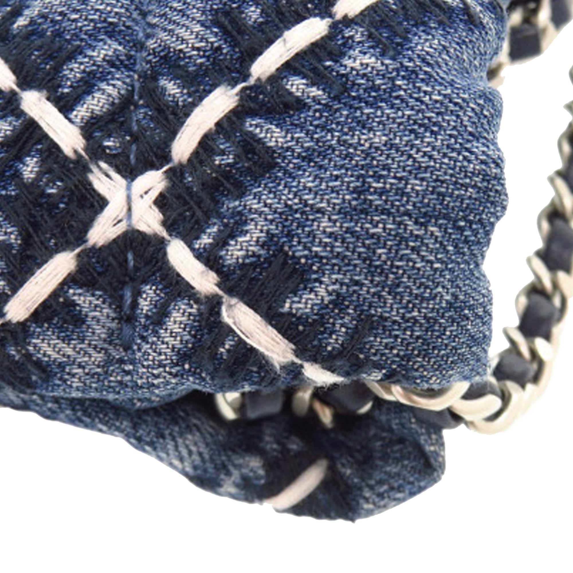 Mini Denim Stitched 22 Handbag - Image 7