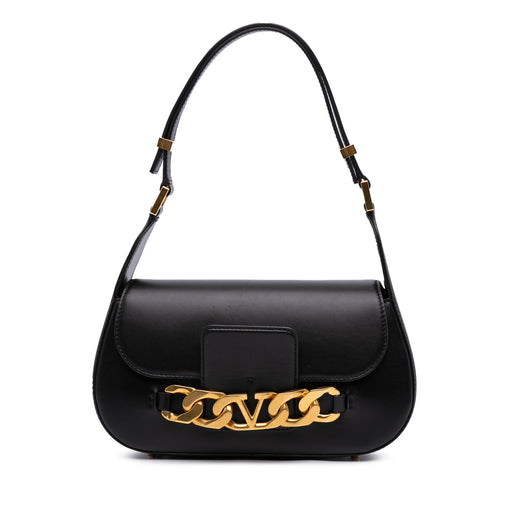 Medium Leather Vlogo Chain Shoulder Bag - Image 1