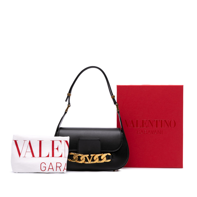 Medium Leather Vlogo Chain Shoulder Bag - Image 12