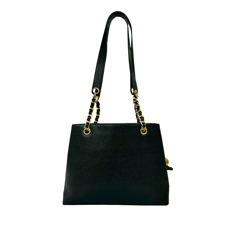 CC Caviar Front Pocket Chain Tote - Image 2