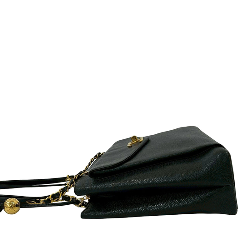 CC Caviar Front Pocket Chain Tote - Image 6