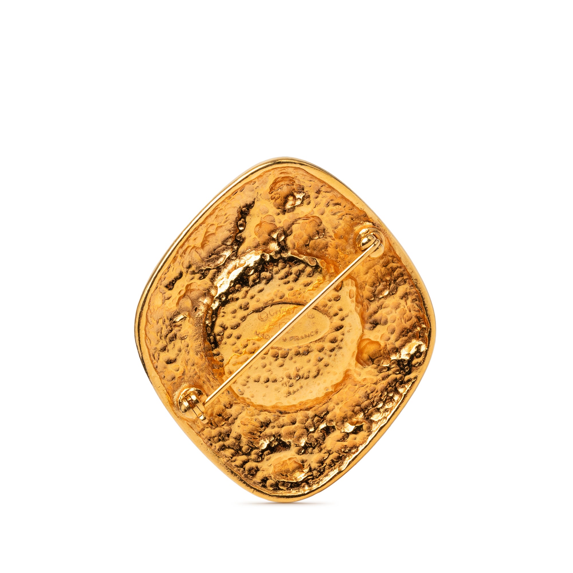 Gold Plated Baroque Faux Pearl Brooch - Image 2