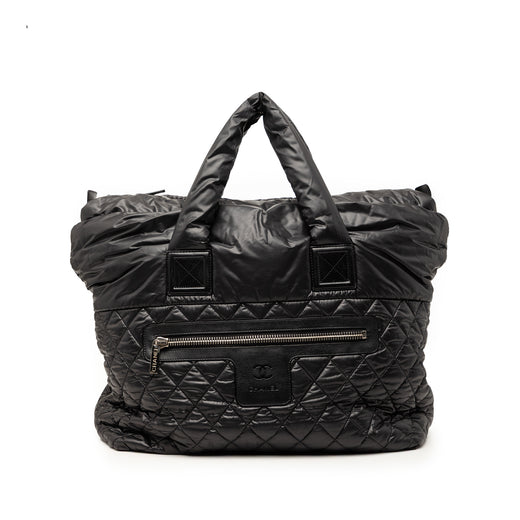 Large Quilted Nylon Reversible Coco Cocoon Tote - Image 1