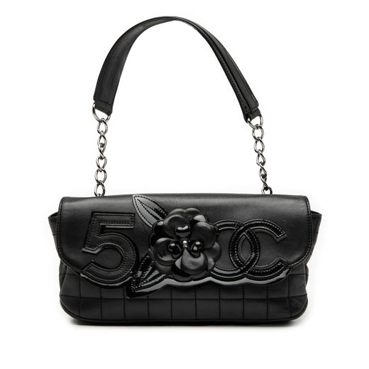Camellia CC Choco Bar No 5 Lambskin Shoulder Bag - Image 1