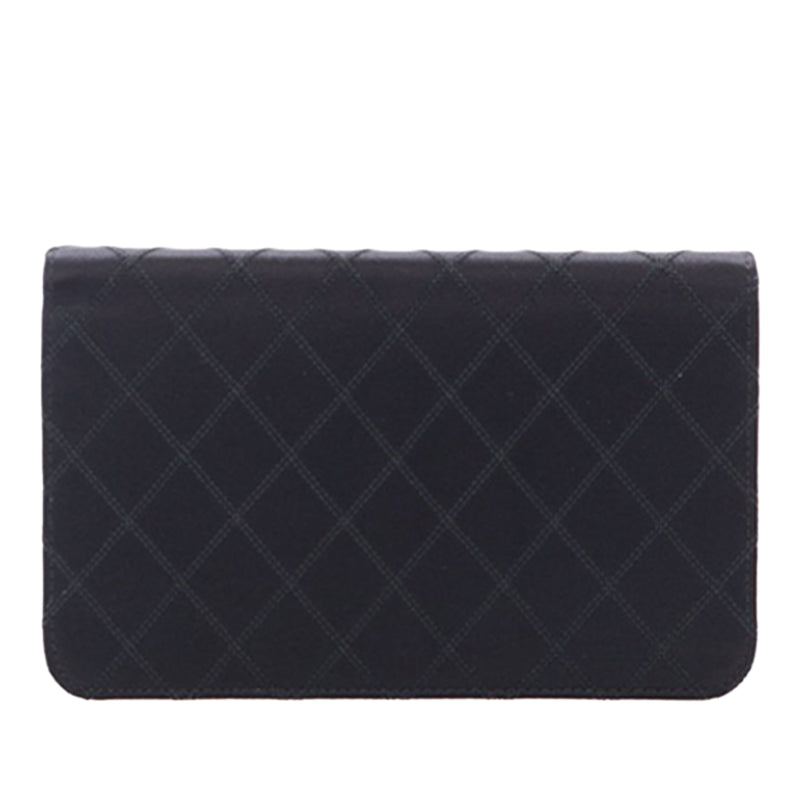 Bicolor Satin Diamond Stitch Wallet On Chain - Image 4