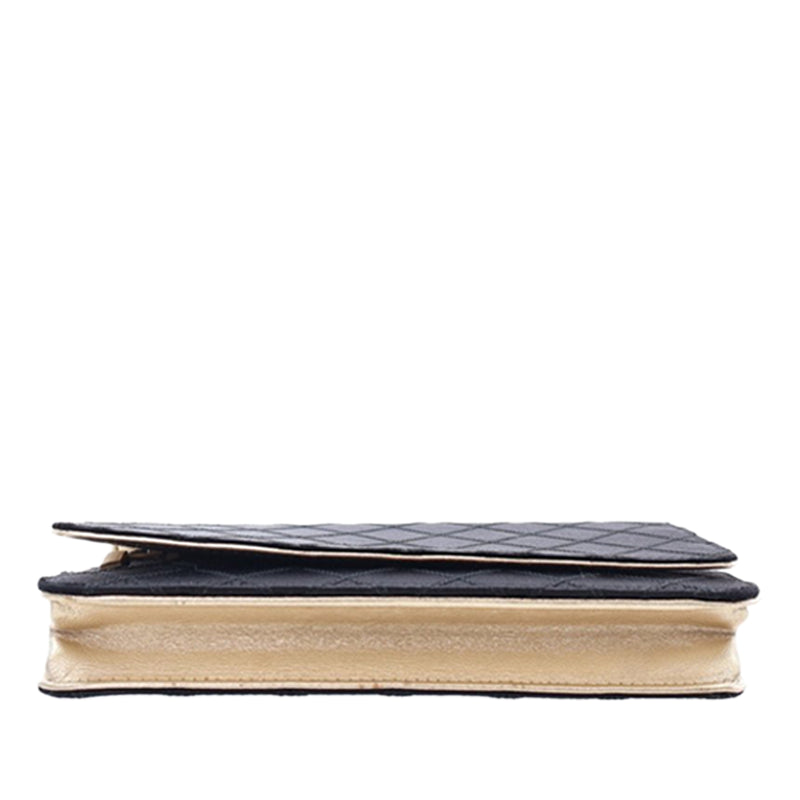 Bicolor Satin Diamond Stitch Wallet On Chain - Image 7