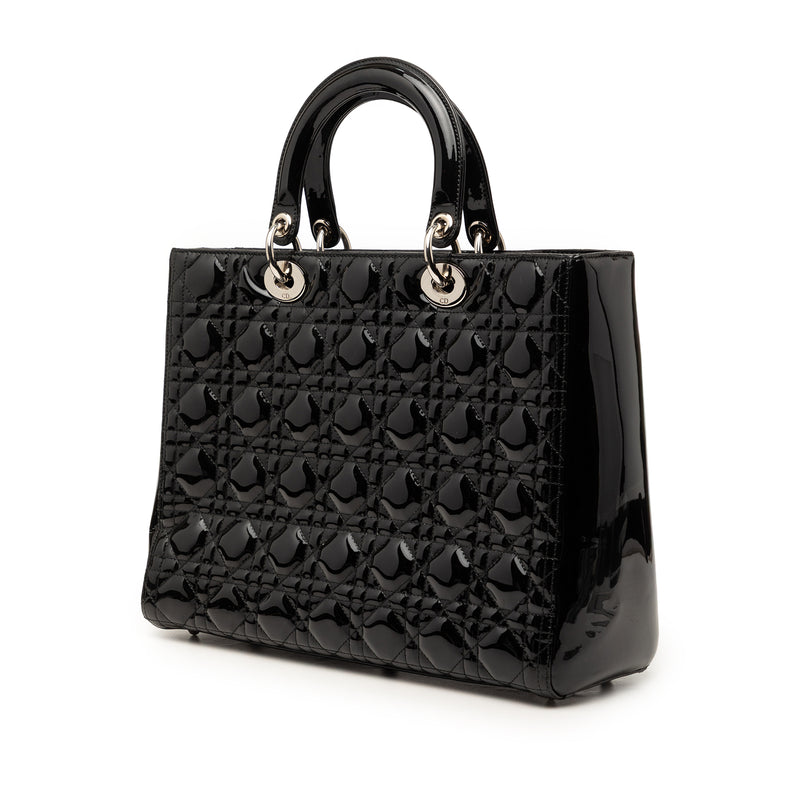 Large Patent Cannage Lady Dior - Image 2