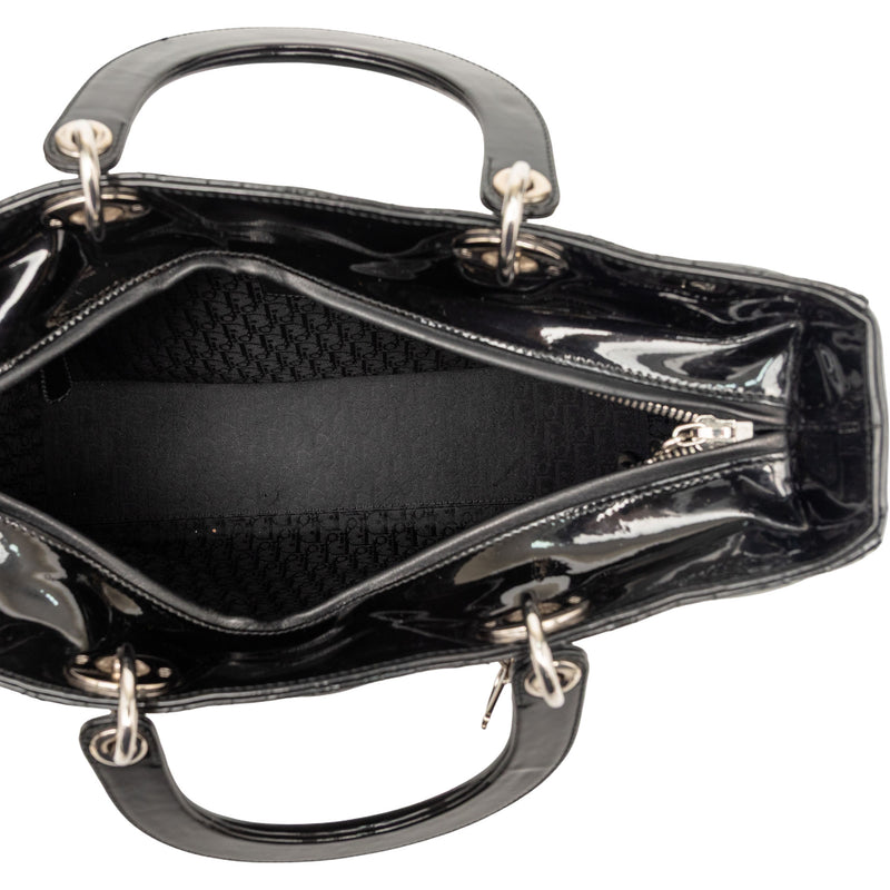Large Patent Cannage Lady Dior - Image 4