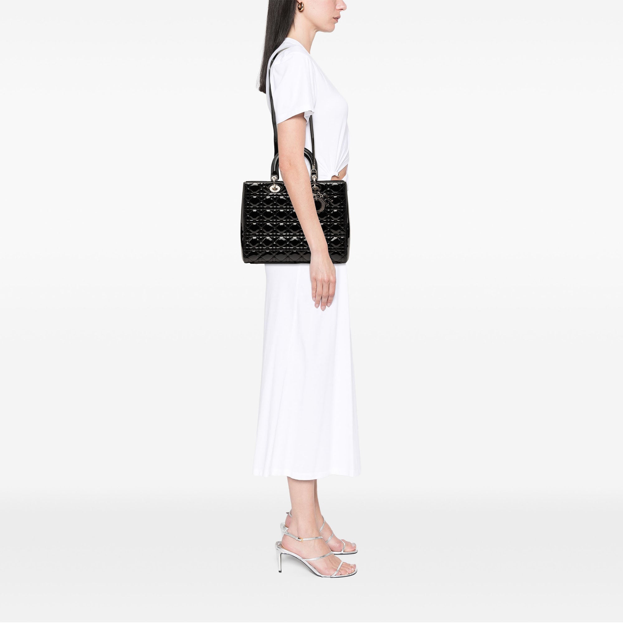 Large Patent Cannage Lady Dior - Image 7