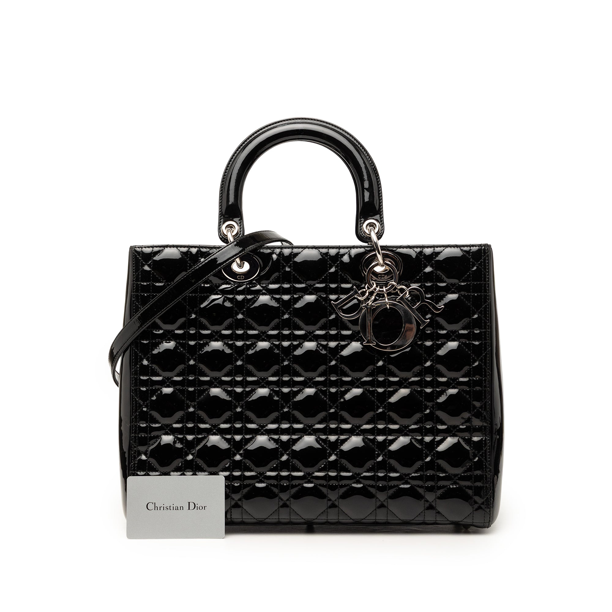 Large Patent Cannage Lady Dior - Image 8
