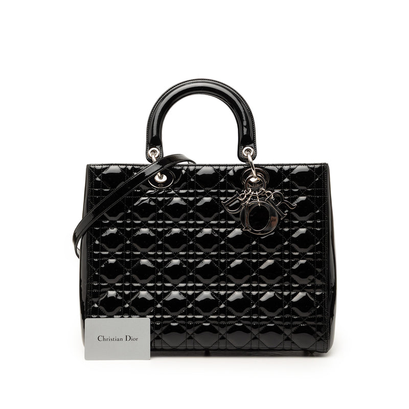 Large Patent Cannage Lady Dior - Image 8