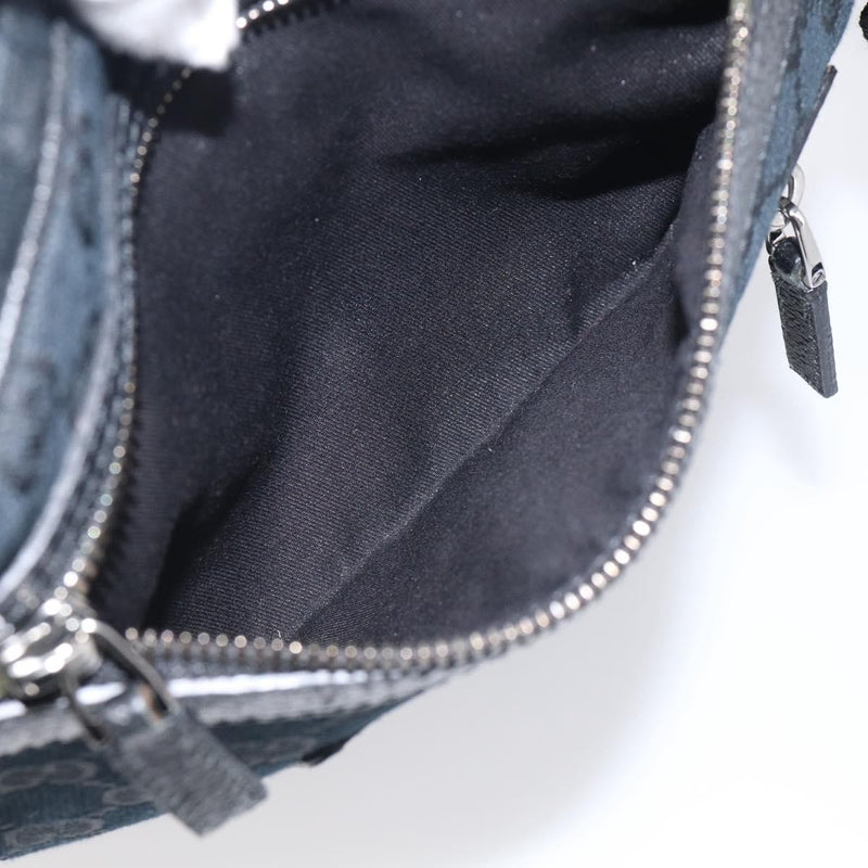 Gucci Front Zip Messenger Canvas And Leather Black