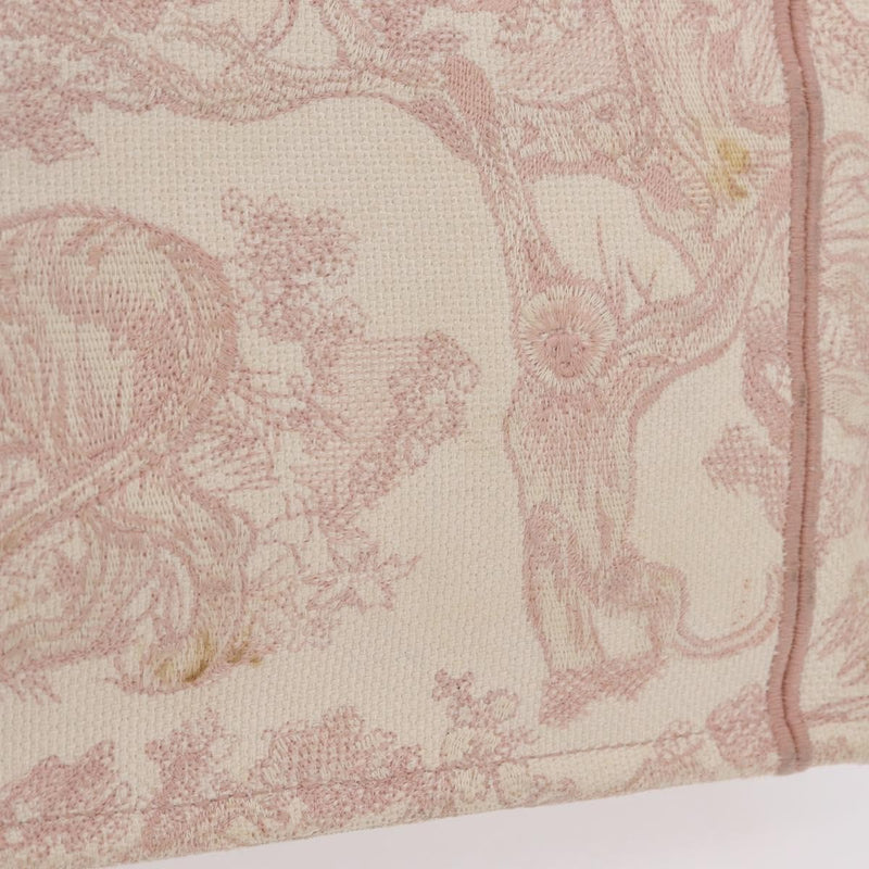 Christian Dior Book Embroidered Canvas Pink Bag