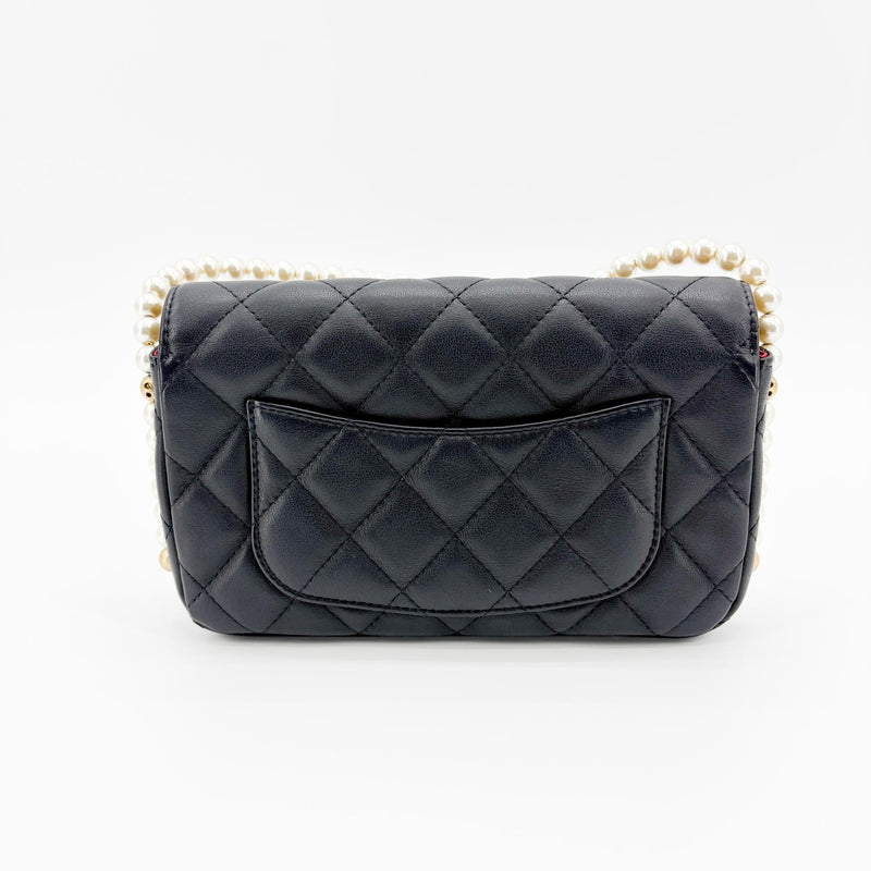 Chanel Wallet On Chain Chevron Patent Black Leather Bag