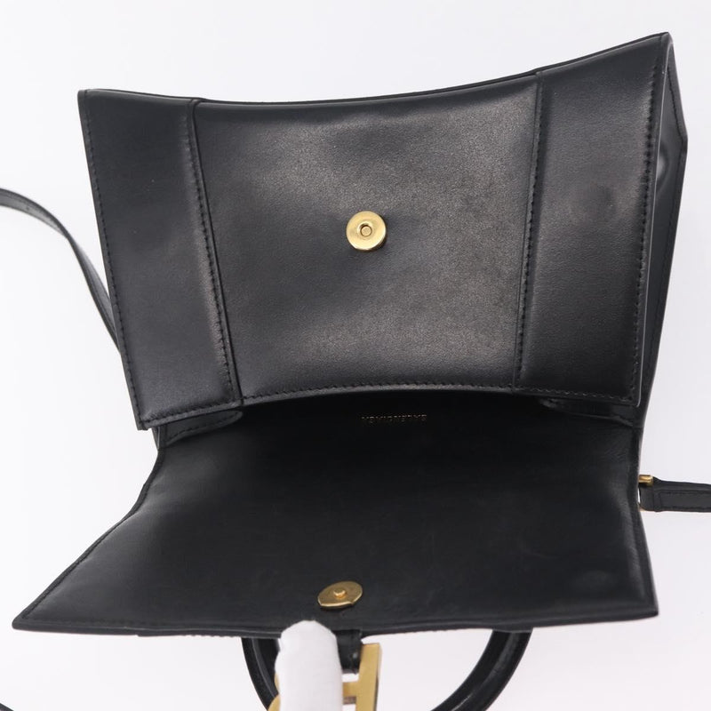 Balenciaga Graffiti Hourglass Top Handle Leather Black Bag