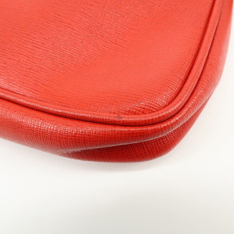 Fendi Chain Pochette Leather Red Bag