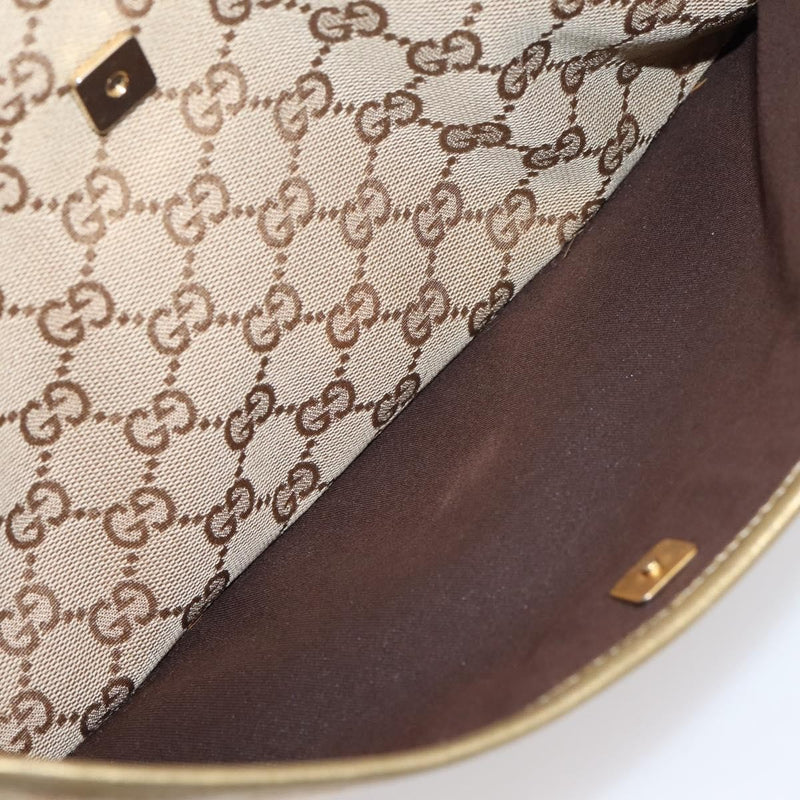 Gucci Zip Messenger Gg Canvas With Perforated Leather Beige