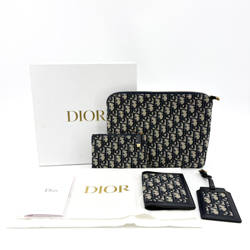 Christian Dior Travel Kit Oblique Canvas Beige Accessory