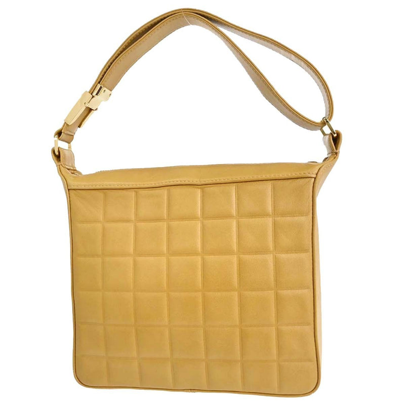 Chanel Chocolate Bar Cc Quilted Leather Beige Bag